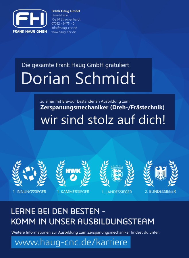 Dorian Schmidt wird 2. Bundessieger